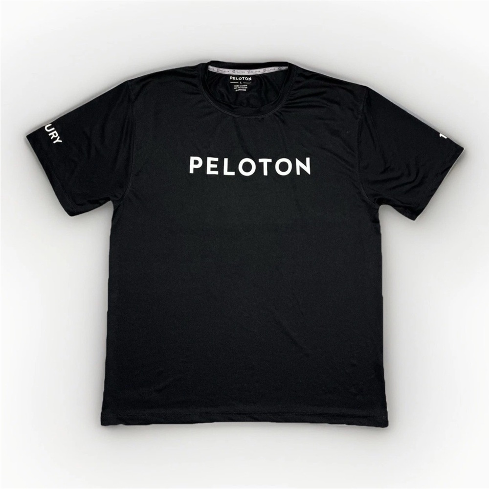 Peloton 100 Century Short Sleeve T-Shirt Gym Workout Men’s Size Large | Black